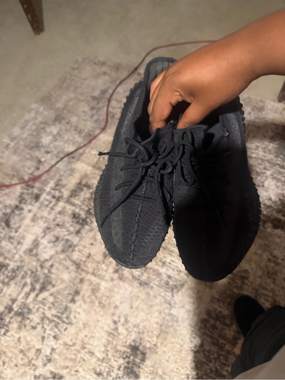 Yeezy Boost 350 V2 Triple Black Knit Sneakers